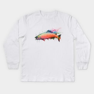 Salmon eggs flying Kids Long Sleeve T-Shirt